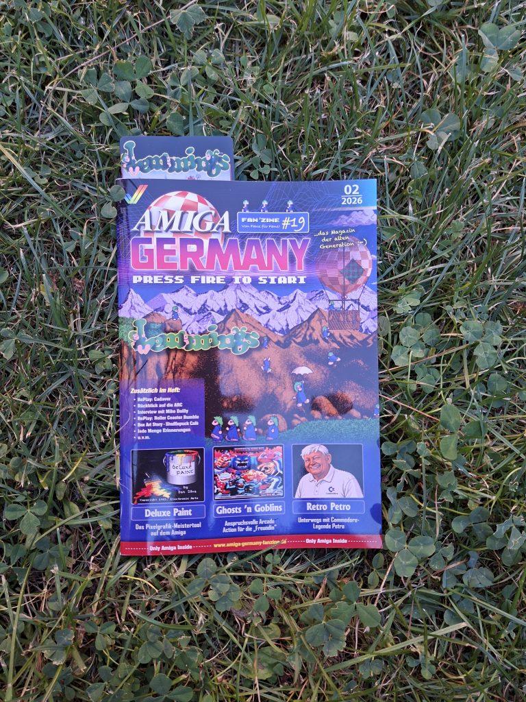 Amiga Germany Fanzine Nr. 19 mit Lemmings-Titelbild auf einer Wiese