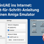 WinUAE richtig einrichten: Mit aktivierter RTL8029 PCI Netzwerkkarte und Workbench-Desktop ins Internet.